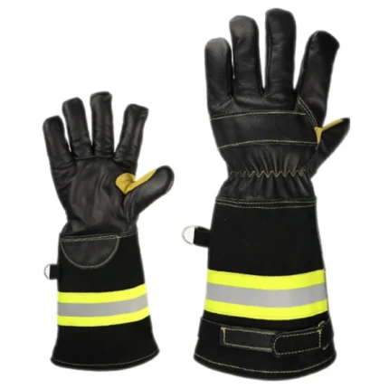 Black Length Cow Leather EN659 Certified Fire Gloves