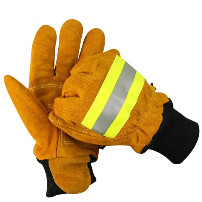 Cow Leather EN659 Certified Fire Gloves with Knitted cuffs