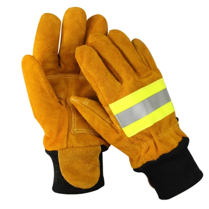 Cow Leather EN659 Certified Fire Gloves with Knitted cuffs