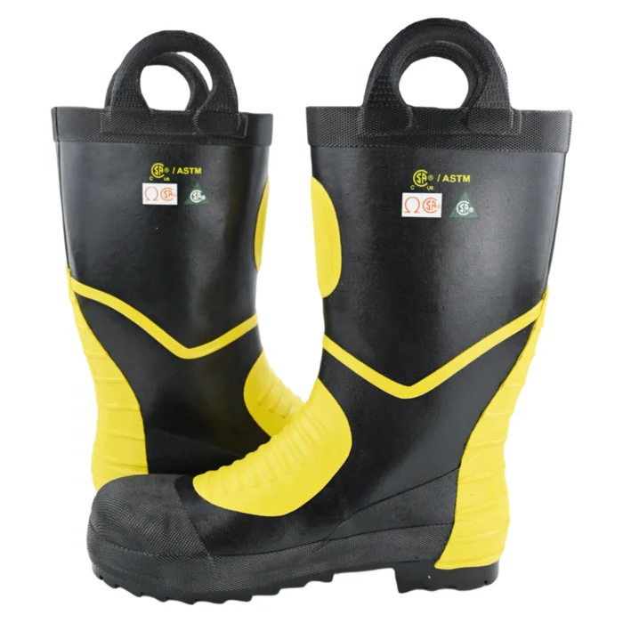 New Style Black High Quality EN15090 Certified Steel head Steel bottom Fire Rubber Boots