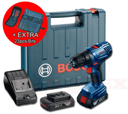 Bosch GSR 180-Li Cordless Drill / Driver (18 volts) + EXTRA 23pcs Accessory Bits