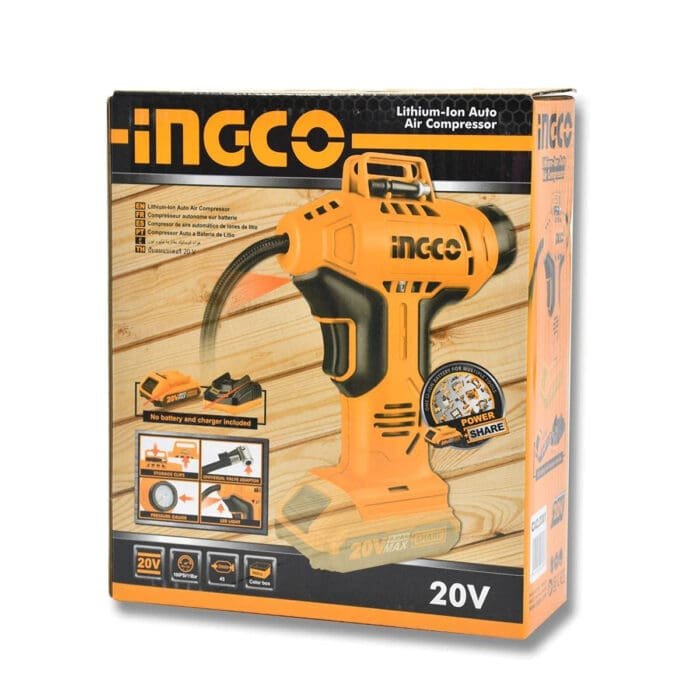 Ingco CACLI1201 20V Cordless Li-Ion Auto Air Compressor