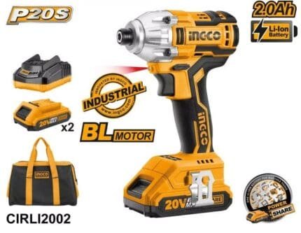 Ingco CIRLI2002 20V Cordless Li-Ion Impact Driver 20V BL Motor