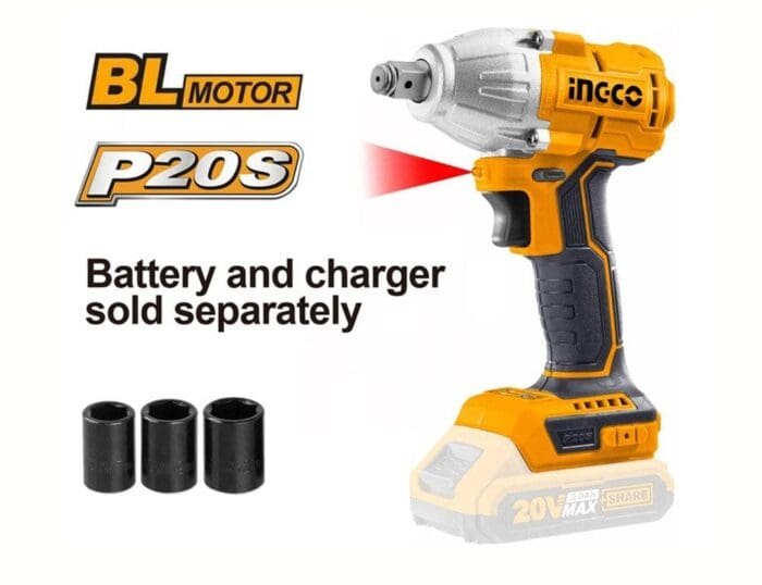 Ingco CIWLI20020 20V Cordless Li-Ion Impact Wrench (Bare Tool)
