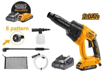 Ingco CPWLI20082P 20V Cordless Li-Ion High Pressure Washer 20V