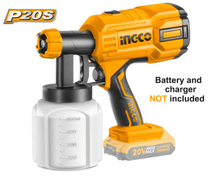 Ingco CSGLI2001 20V Cordless Paint Spray Gun (Bare)