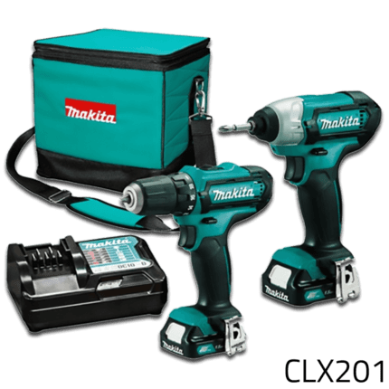 Makita CLX201 12V (CXT-Series) Cordless Combo Kit (Impact Driver - Driver Drill)