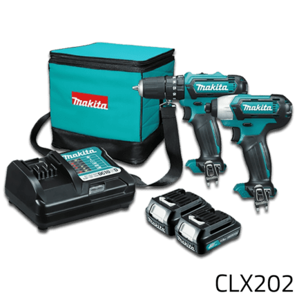 Makita CLX202 12V (CXT-Series) Cordless Combo Kit (Impact Driver - Hammer Drill)