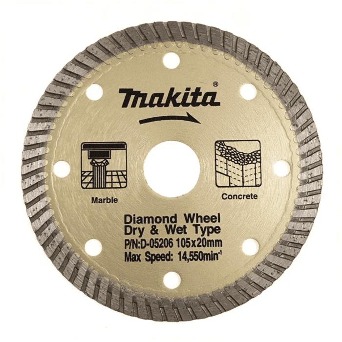 Makita D-05206 Diamond Cut Off Wheel 4" Corrugated (Dry)