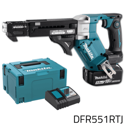 Makita DFR551RTJ 18V Cordless Brushless Auto Feed Screwdriver w/ Silent Clutch (LXT-Series) [Set]