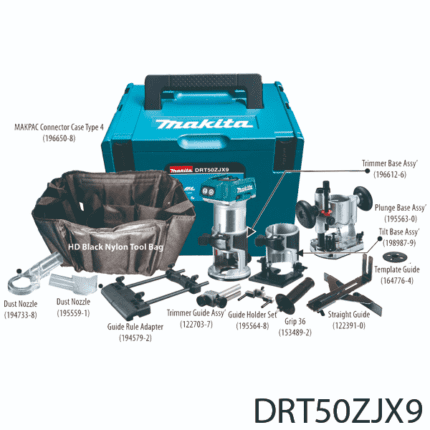 Makita DRT50ZJX9 18V Cordless Router Set (LXT-Series) [Bare Tool]