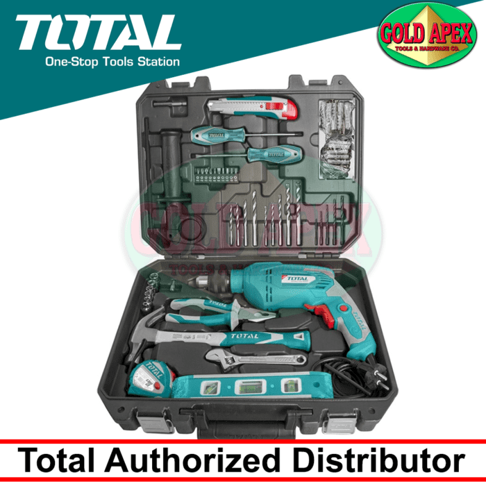 Total THKTHP1012 Hammer Drill with Handtools Set