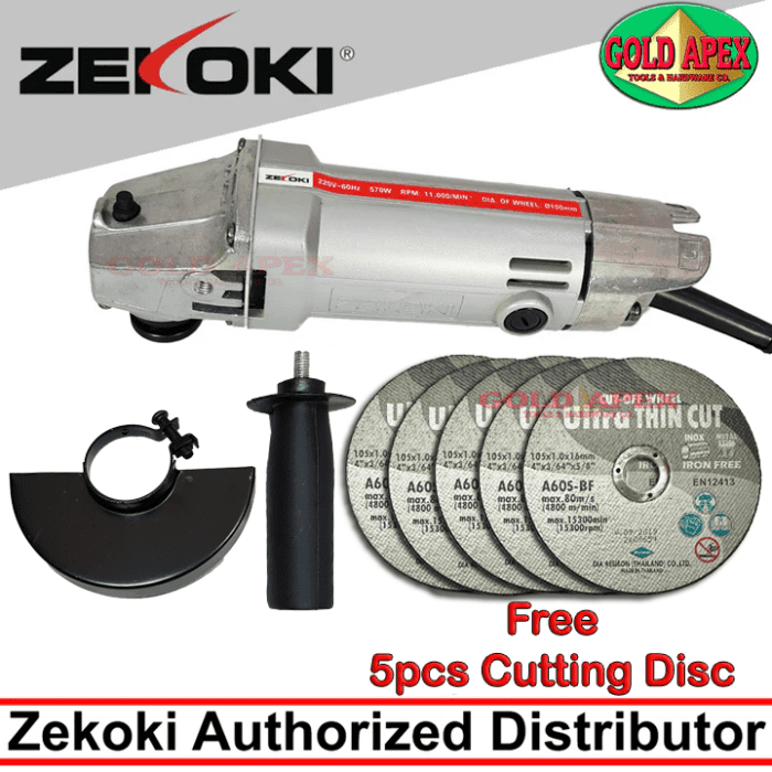 Zekoki ZKK-5100DG Angle Grinder w/ 5pcs Cutting Disc